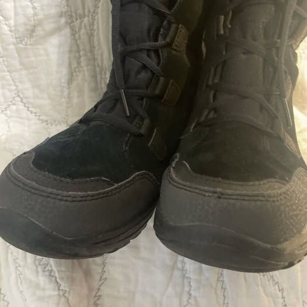 Columbia Boots Women’s 8.5 Ice Maiden 2 Black Winter Faux Fur Lace Up - Picture 7 of 10